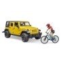 Bruder Jeep Wrangler Unlimited Rubicon cu bicicleta si ciclist